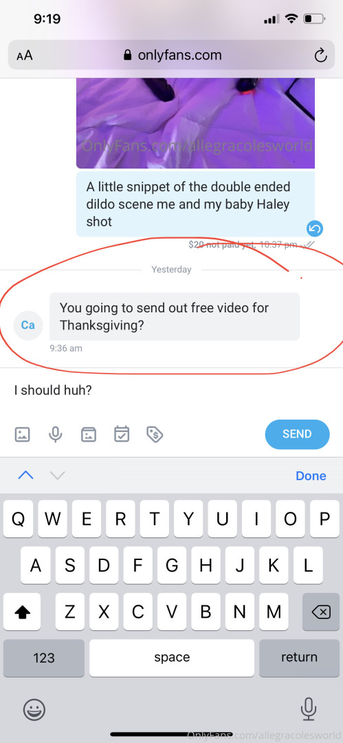 Photo by allegracolesworld published on November 20,2023 20:40:52 - BestThots